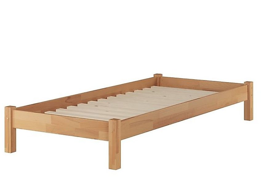 ERST-HOLZ Einzelbett Futonbett Überlänge 100x220 Buche mit Rost, Buchefarbl günstig online kaufen