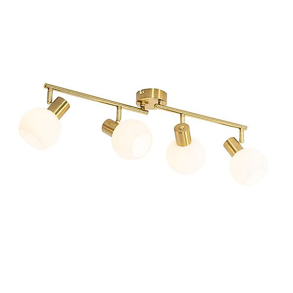 Qazqa LED Aufbaustrahler Anouk, ohne Leuchtmittel, E14, Gold, Art Deco, Gla günstig online kaufen