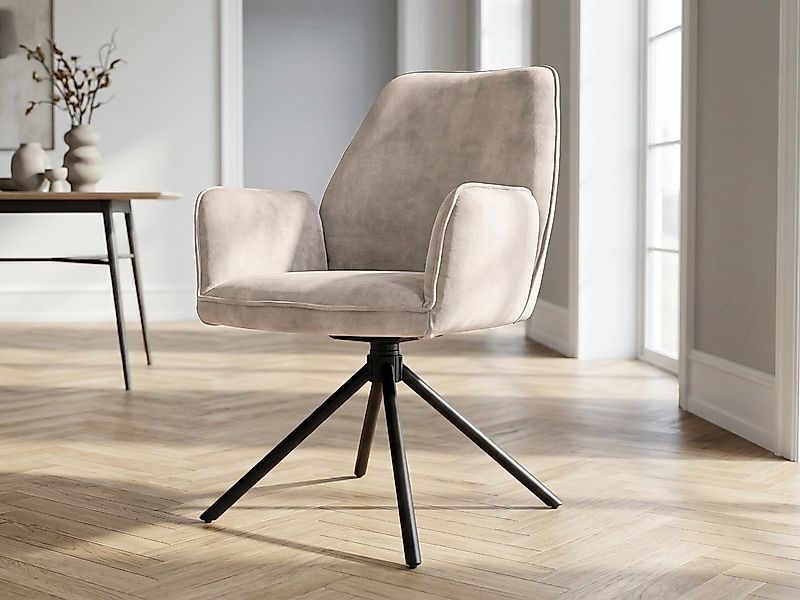 Massivart® Polsterstuhl drehbar, Esszimmerstuhl mit Armlehnen, »Ottawa«, Ve günstig online kaufen