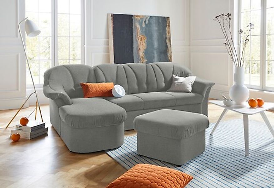 DOMO collection Ecksofa »Pegnitz, elegante Rückensteppung, komfortabel, L-F günstig online kaufen