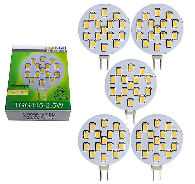 TRANGO LED-Leuchtmittel, 5er Pack G415-2.5/5 LED Leuchtmittel G4 Fassung zu günstig online kaufen