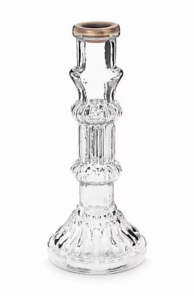 PIP STUDIO Kerzenleuchter Kerzenhalter clear glass Stripe 20 cm (klar) günstig online kaufen