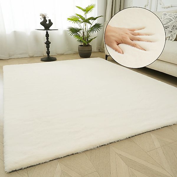 Bruno Banani Fellteppich "Rabbit 2, Kunstfell Teppich, Modern" rechteckig 2 günstig online kaufen