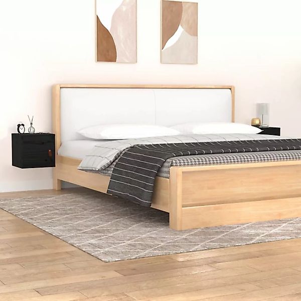 Vidaxl Wandschränke 2 Stk. Schwarz 31,5x30x30 Cm Massivholz Kiefer günstig online kaufen