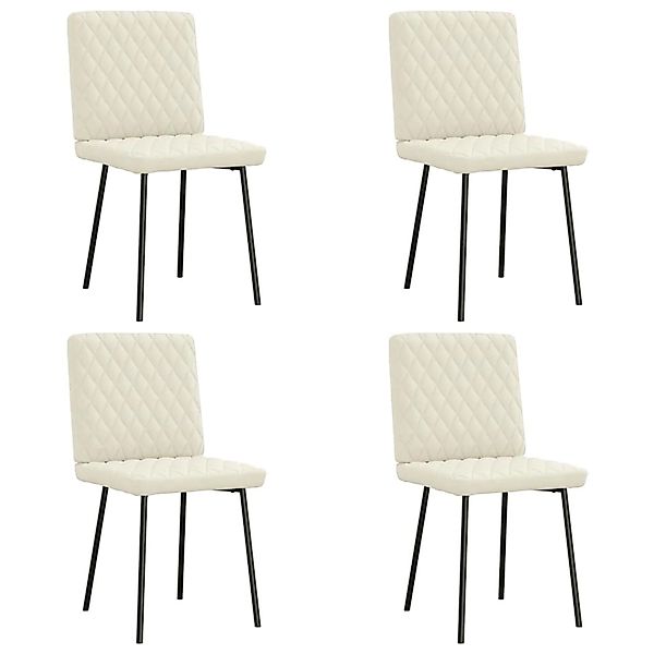 vidaXL Esszimmerstühle 4 Stk Creme Samt 3315212 günstig online kaufen