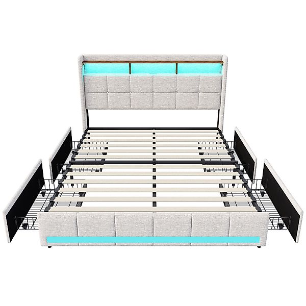 Furnishings Home Polsterbett LED Doppelbett 140x200cm, günstig online kaufen