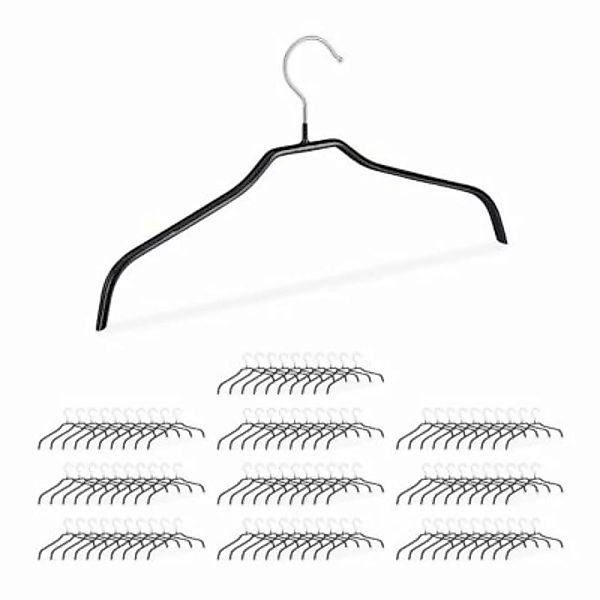 relaxdays Rutschfeste Kleiderbügel 100er Set schwarz günstig online kaufen