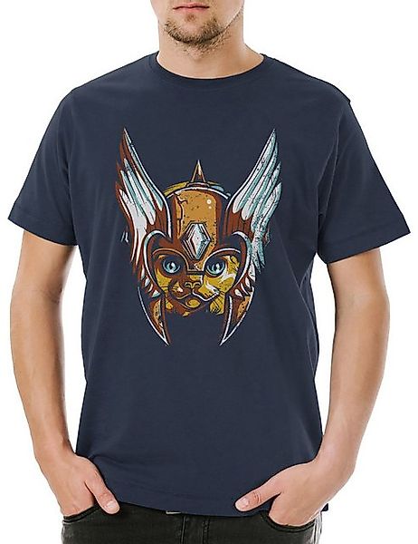 Urban Backwoods Print-Shirt Urban Backwoods Viking Cat Face Herren T-Shirt günstig online kaufen