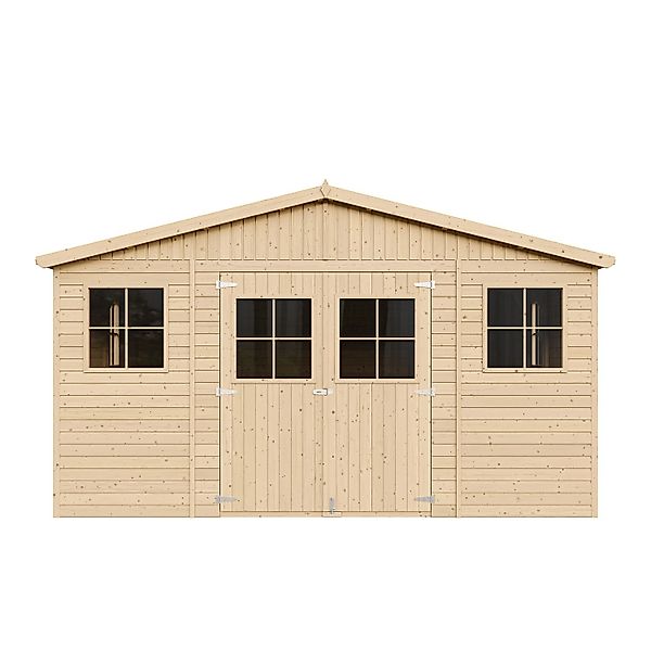 Timbela Gartenhaus Holz Abstellraum M333 19,77 m² mit Fenstern günstig online kaufen