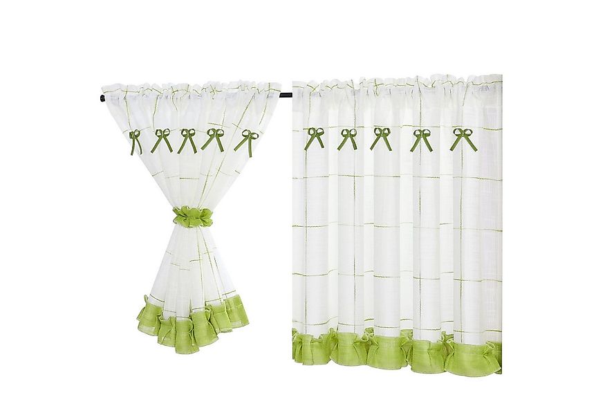 Delien Scheibengardine Gitter (1 St), Stangendurchzug, Pastorale Art mit Kl günstig online kaufen