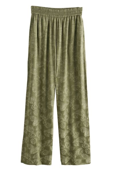 Next Palazzohose Satin-Jacquardhose mit weitem Beinschnitt günstig online kaufen