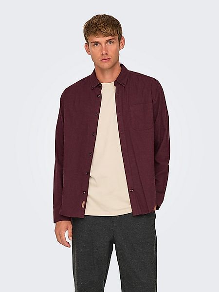 ONLY & SONS Langarmhemd ONSROAD LIFE REG MELANGE LS SHIRT NOOS günstig online kaufen