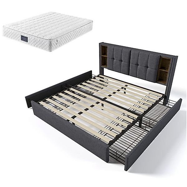 Gotagee Polsterbett Doppelbett mit Kabellosem Laden 160x200cm Jugendbett Gr günstig online kaufen