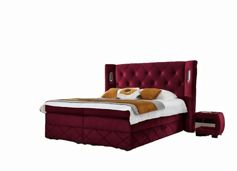 JVmoebel Bett Design Schlafzimmer Set Komplettes Bett Nachttisch Holz Moder günstig online kaufen
