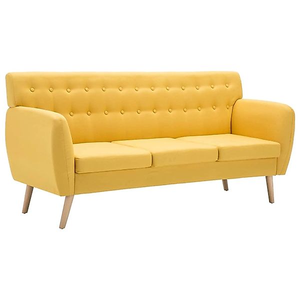 vidaXL 3-Sitzer-Sofa Stoffbezug 172x70x82 cm Gelb günstig online kaufen
