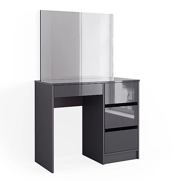 Vicco Schminktisch Sherry, Anthrazit Hochglanz, 90 cm mit Spiegel (1-St) günstig online kaufen