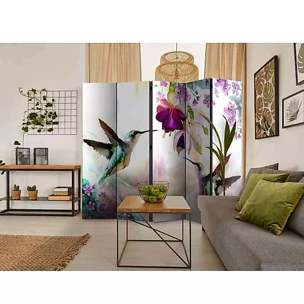 Praxis Raumteiler mit Kolibri Motiv und Blumen 225 cm breit günstig online kaufen