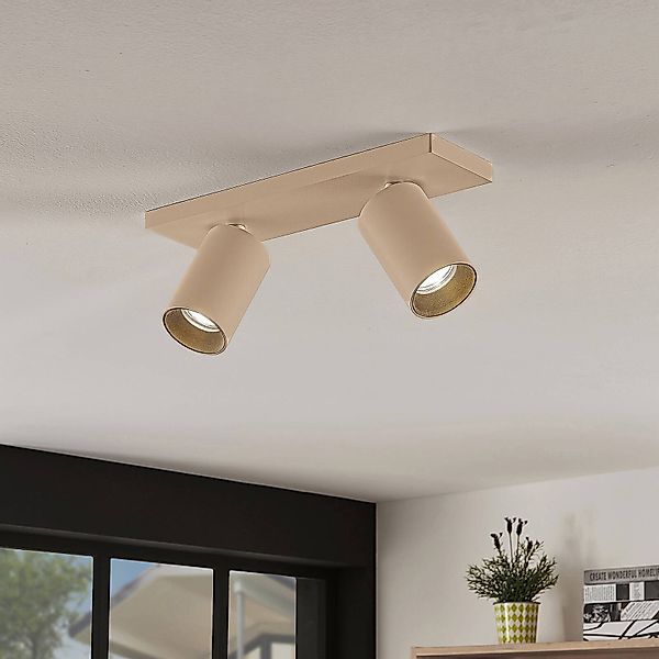 Arcchio Strahler Brinja, braun, eckig, Ø 6 cm, 2-flg., GU10 günstig online kaufen