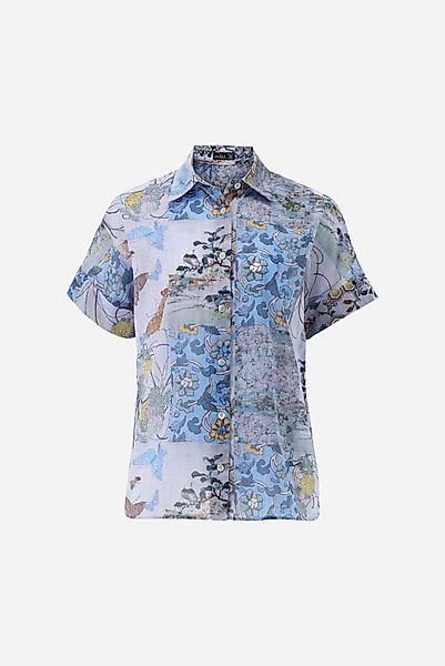 Hemdbluse kurzarm mit Patchwork-Print günstig online kaufen