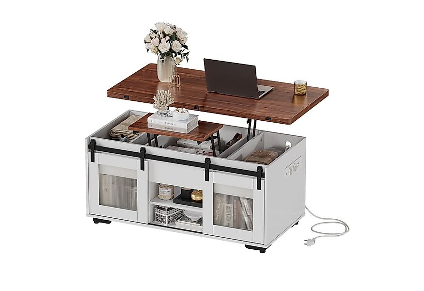 TWSOUL Couchtisch Höhenverstellbarer couchtisch,mit Steckdose,100*48cm*48-6 günstig online kaufen