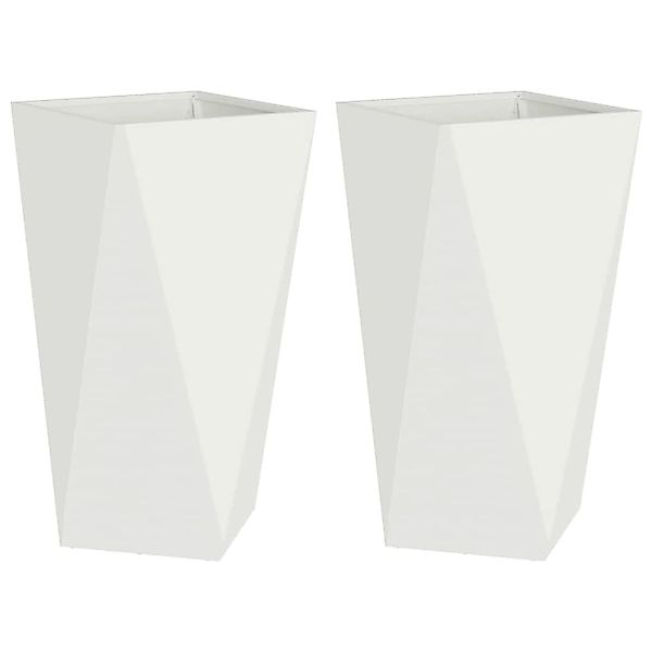 vidaXL Pflanzkübel 2 Stk Weiß 40 x 40 x 75 cm Stahl 883783 günstig online kaufen