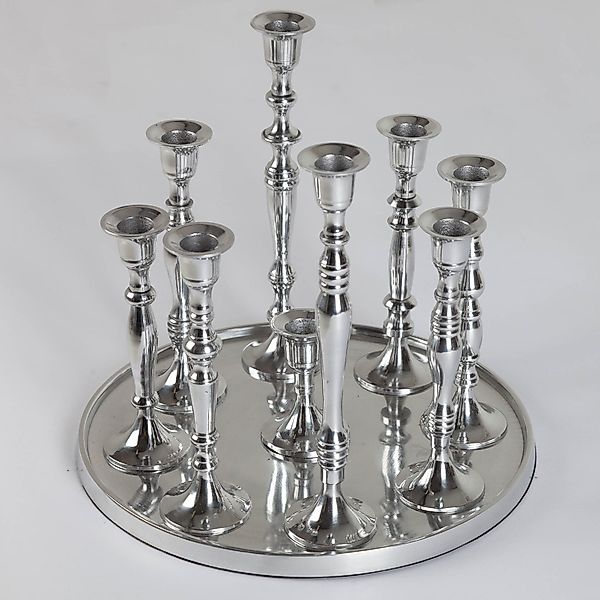 riess-ambiente Kerzenständer MODERN BAROCK 25cm silber, günstig online kaufen