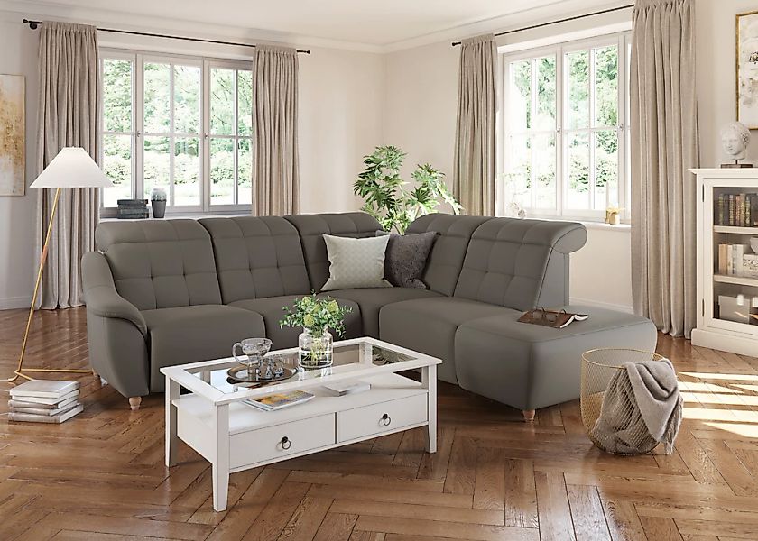 Home affaire Ecksofa "Boston L-Form" Kopfteilverstellung an jeder Sitzfläch günstig online kaufen