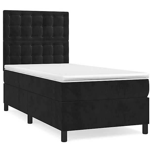 furnicato Bettgestell Boxspringbett mit Matratze Schwarz 80x200 cm Samt (1- günstig online kaufen