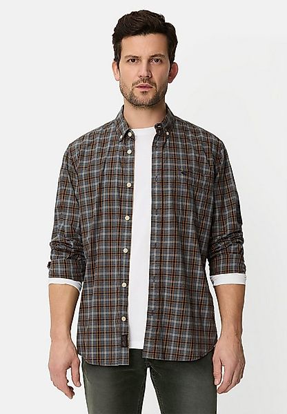 camel active Karohemd aus reiner Baumwolle Langarm Button-Down Button-Down günstig online kaufen