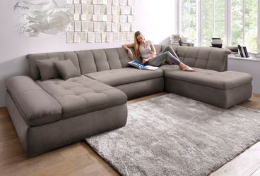 DOMO collection Wohnlandschaft "Moric Luxus incl. Zierkissen" U-Form, bis 1 günstig online kaufen