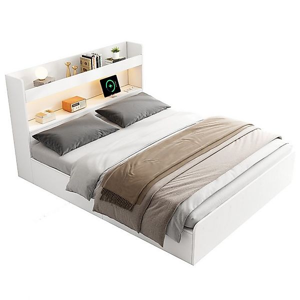PHOEBE CAT Holzbett Stauraumbett Doppelbett 140x200cm, mit USB-Anschluss un günstig online kaufen