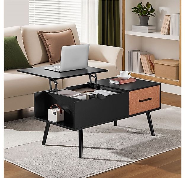 Yaheetech Couchtisch Kaffeetisch mit höhenverstellbarer Tischplatte & Schub günstig online kaufen