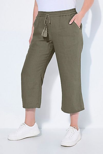 Ulla Popken Funktionshose 7/8-Leinenhose elastischer Bund natürlich kühl günstig online kaufen