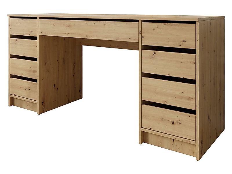 MIRJAN24 Schreibtisch Ada Bis (mit neun Schubladen), 154x55x76 cm, Schwarze günstig online kaufen