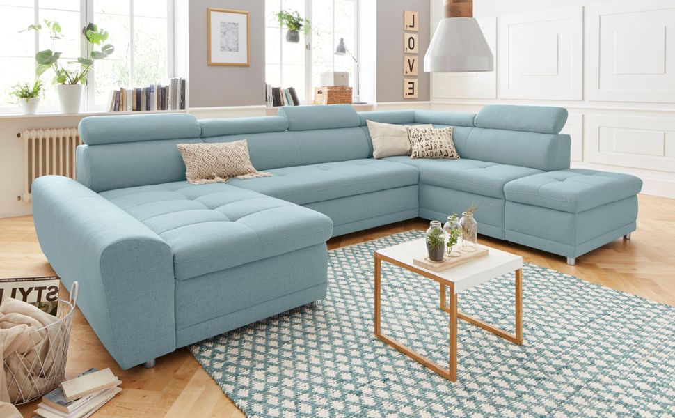 sit&more Wohnlandschaft "Riva U-Form" wahlweise mit Bettfunktion günstig online kaufen