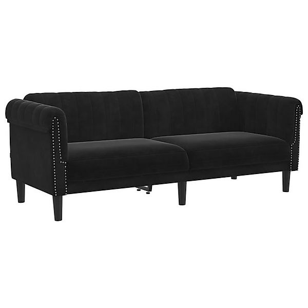 vidaXL Sofa Sofa 3-Sitzer Schwarz Samt günstig online kaufen