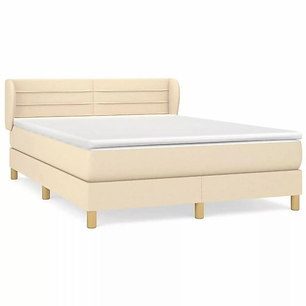 vidaXL Boxspringbett mit Matratze Creme 140x190 cm Stoff1368688 günstig online kaufen