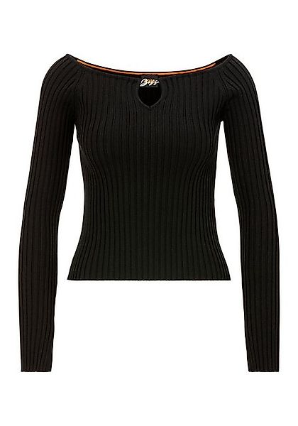 BOSS ORANGE Carmenpullover Fayez Premium Damenmode Cut-Out mit Logodetail günstig online kaufen