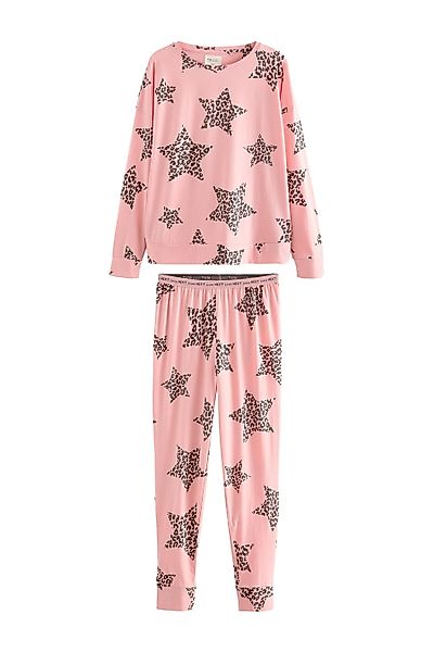 Next Pyjama Gemusterter langärmeliger Pyjama (2 günstig online kaufen