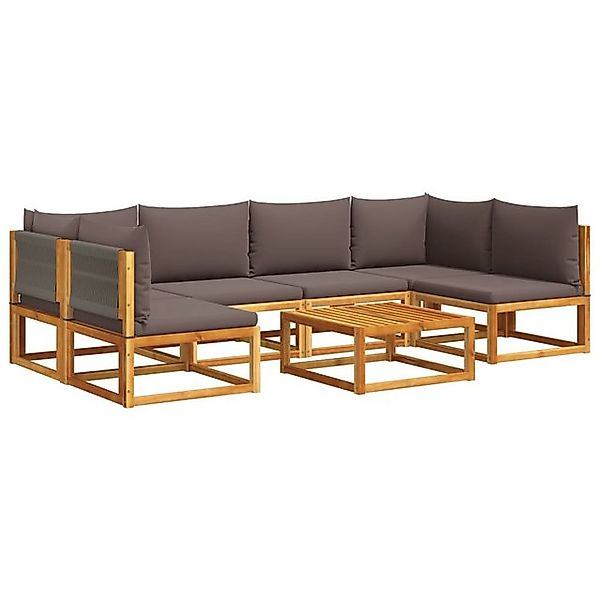 vidaXL Loungesofa 7-tlg. Garten-Sofagarnitur mit Kissen Massivholz, 1 Teile günstig online kaufen