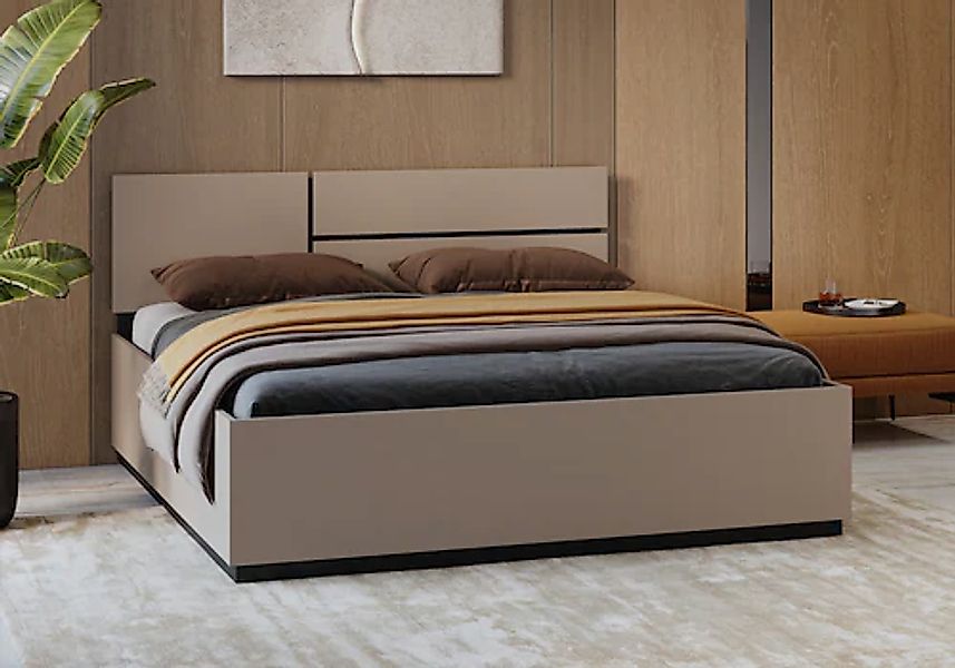 OTTO home Bett »Cross, moderner Bettrahmen« Doppelbett in zwei Grössen, sta günstig online kaufen