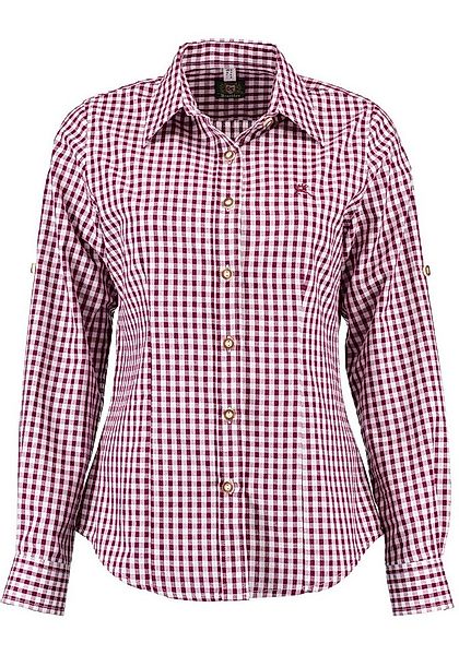 OS Trachten Trachtenbluse Qorru Taillierte Langarmbluse mit Hirsch-Stickere günstig online kaufen