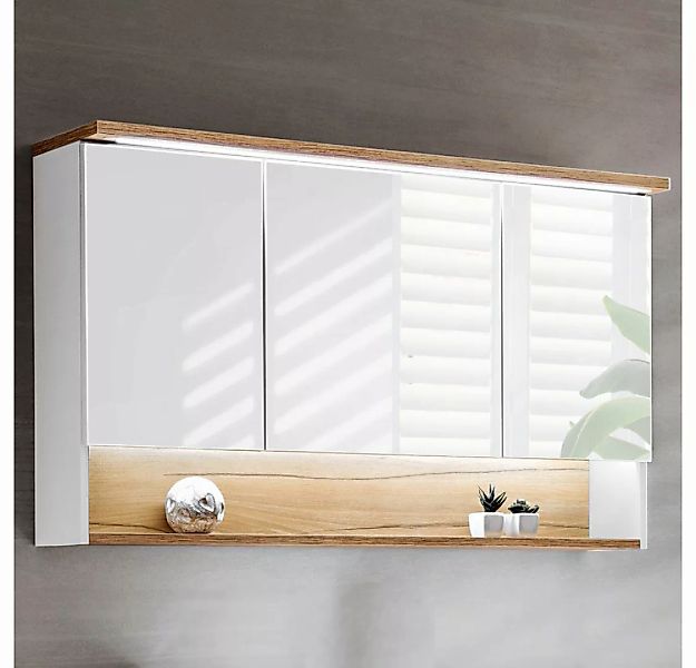 Lomadox Spiegelschrank BERMUDA-56 Badezimmer 120cm LED- in weiß mit Wotanei günstig online kaufen