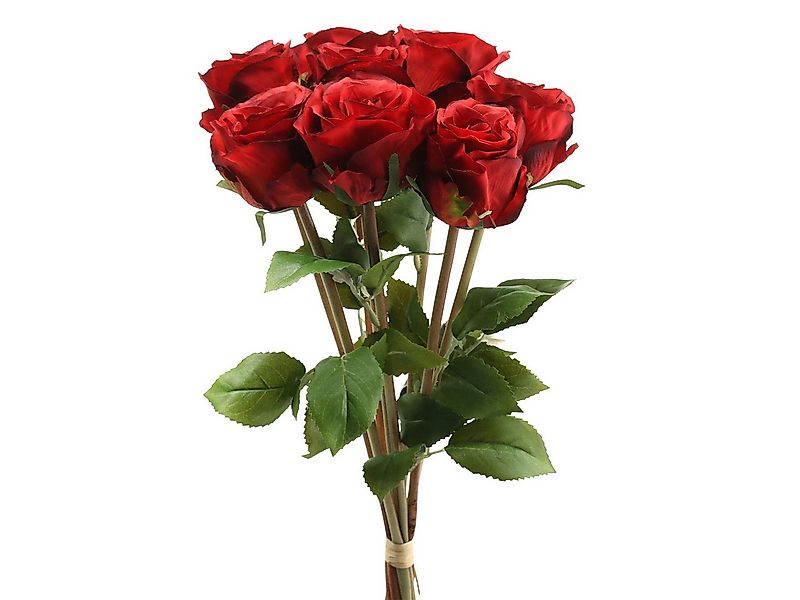 Kunstblume Rote Kunstrosen im Bund - 8 Stk. Dekorblumen 36cm, 8 Stück, Vian günstig online kaufen