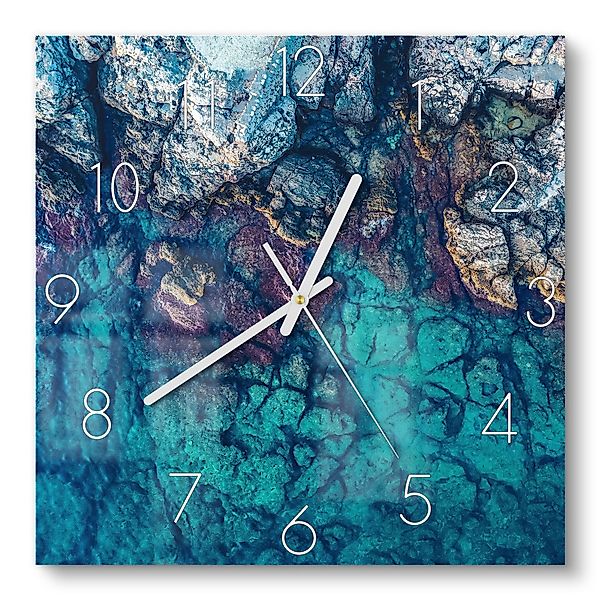DEQORI Wanduhr 'Küstenfarbenspiel' (Glas Glasuhr modern günstig online kaufen
