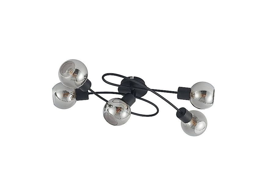 Lindby Deckenleuchten Elaina, Metall, Schwarz IP20, 5 x 8 W LED günstig online kaufen