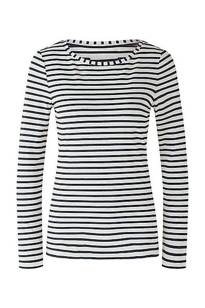 Oui Langarmshirt Oui Langarmshirt mit gewirkten Streifen (1-tlg) günstig online kaufen