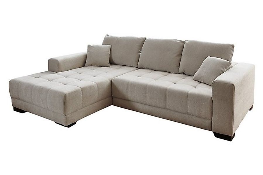 Iwaniccy Ecksofa MERLIN, B 262 x T 200 cm, Greige, Webstoff, elektrische Si günstig online kaufen