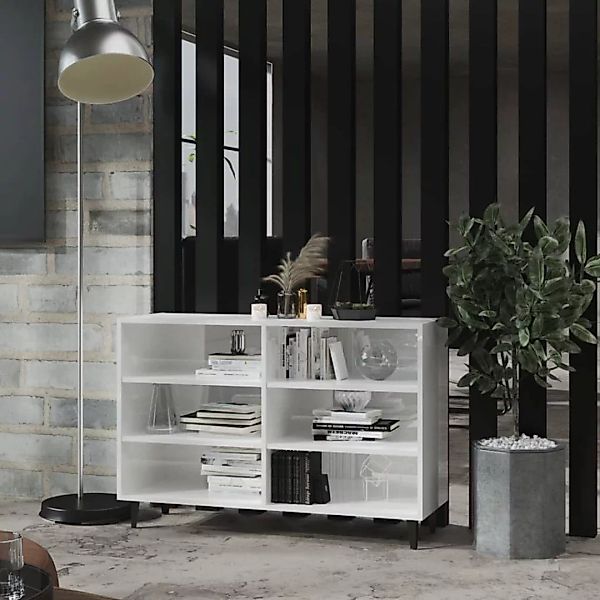 Sideboard Hochglanz-weiß 103,5x35x70 Cm Spanplatte günstig online kaufen