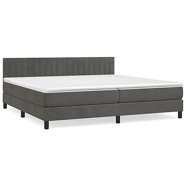 vidaXL Boxspringbett mit Matratze Dunkelgrau 200x200 cm Samt 3141444 günstig online kaufen